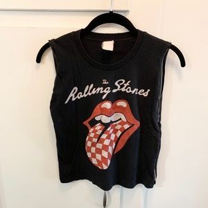 Rolling Stones Madeworn Zipper Crop T-Shirt